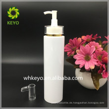 kosmetische Verpackung hohe Qualität 250 ml weiße Runde Kunststoff Pumpe Flasche PET-Flasche